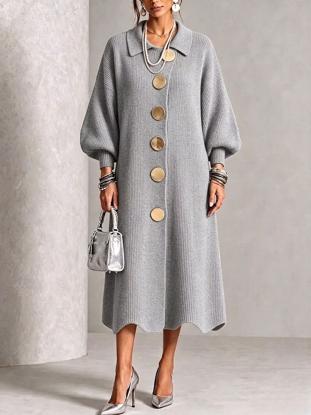 Sienna - Long Sleeve Button-Down Dress