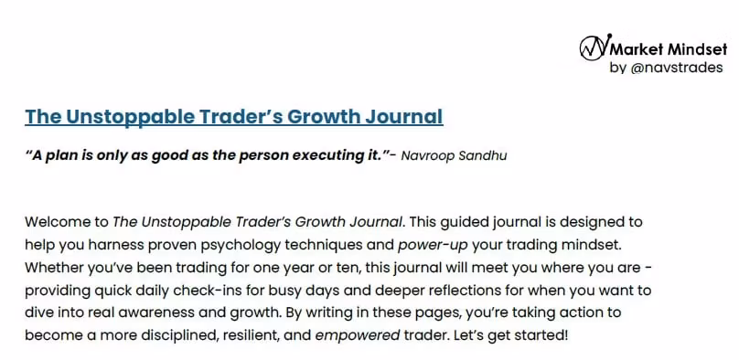 Trader’s 7-Day Journal