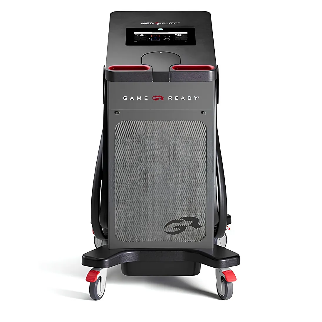 Game Ready Med4 Elite control unit, front view showing touchscreen and two hose ports