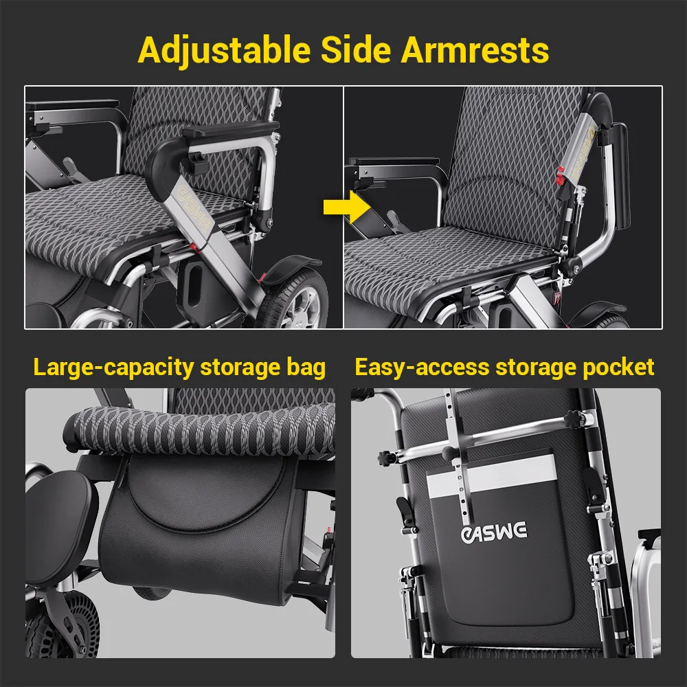 EASWE G10 heavy duty reclining electric wheelchair with headrest