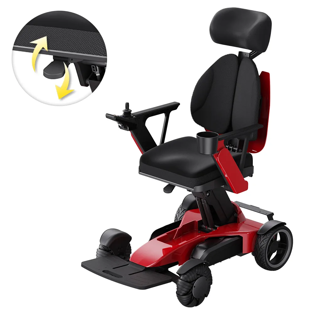 EASWE L10 electric wheelchair with adjustable seat height and headrest