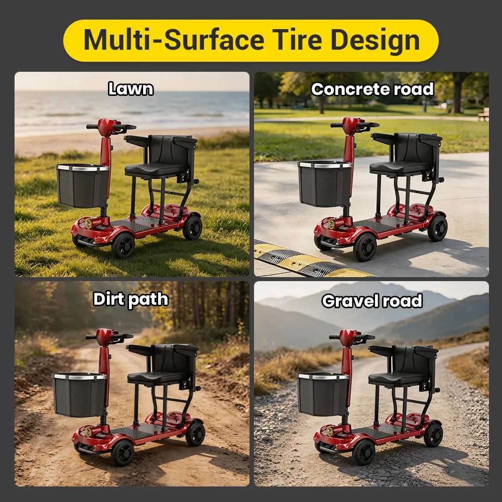 EASWE M10 foldable mobility scooter in red