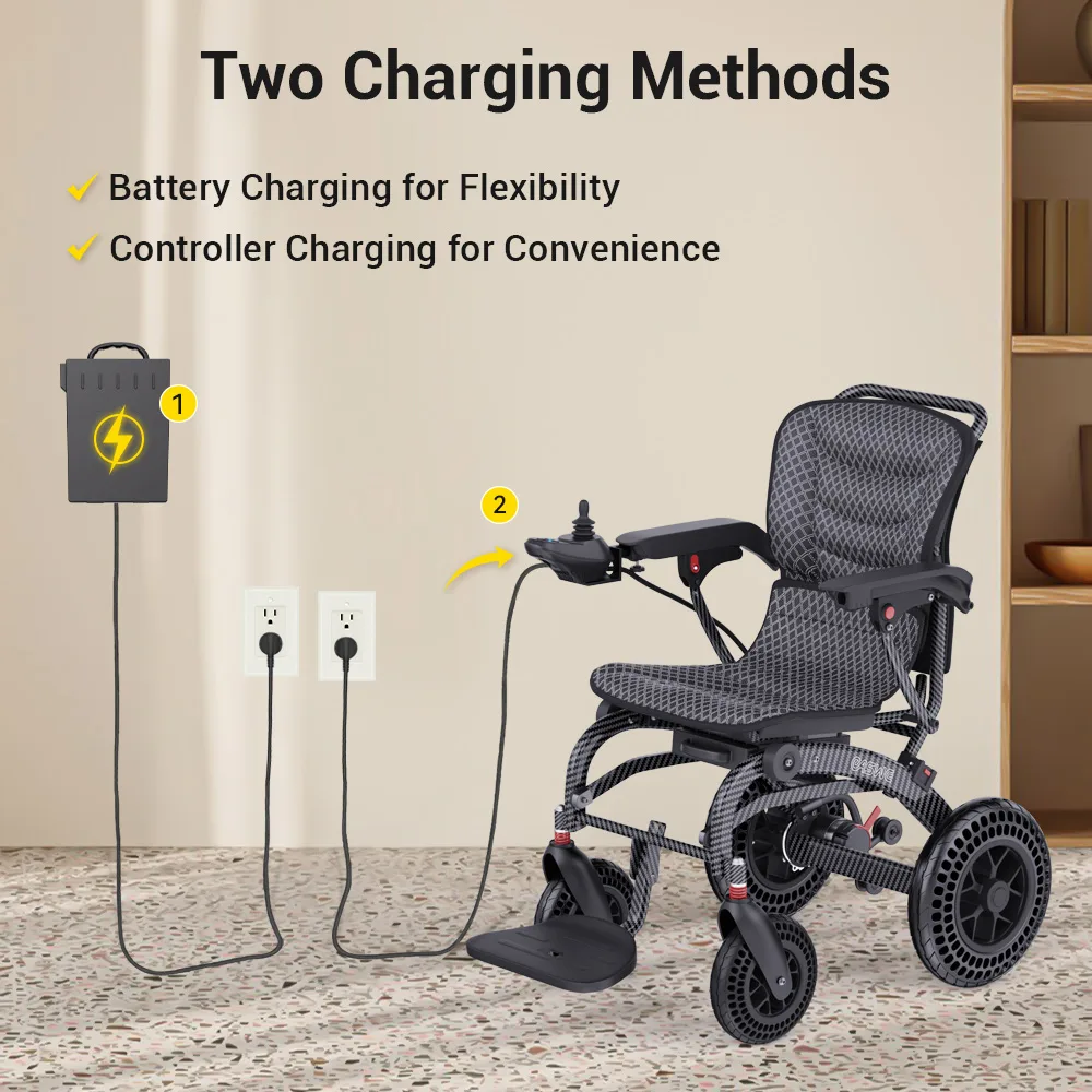 EASWE B20 folding power wheelchair with large rear wheels