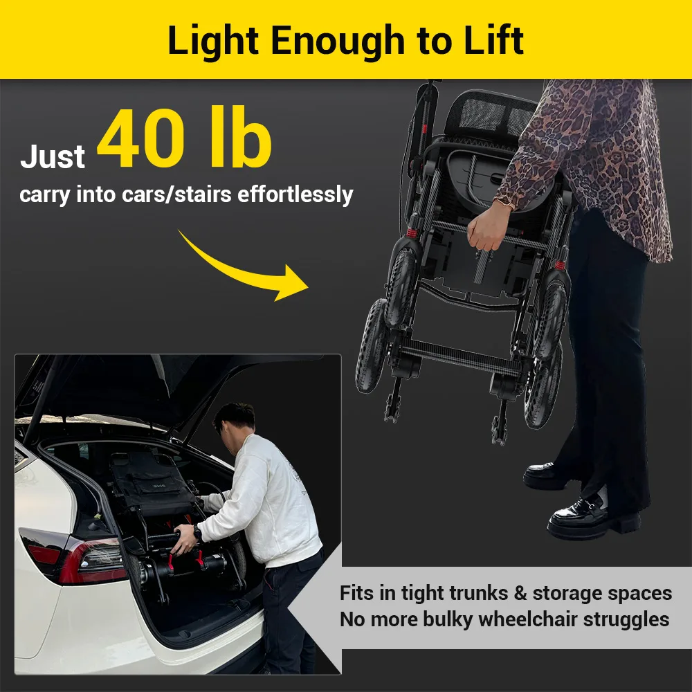 EASWE B10 foldable electric wheelchair with headrest