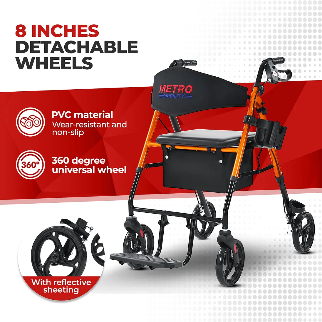 Metro Mobility M913P 2-in-1 Rollator