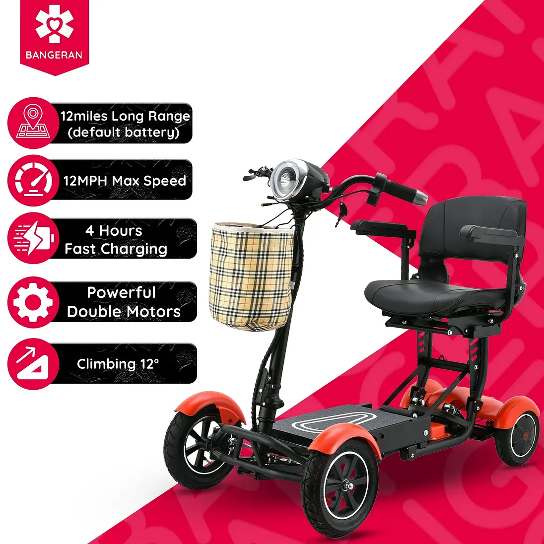 Bangeran Premium Wide Seat Smart Mobility Scooter