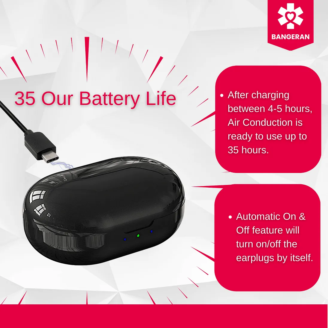Bangeran Rechargeable Over-the-Counter Hearing Amplifier