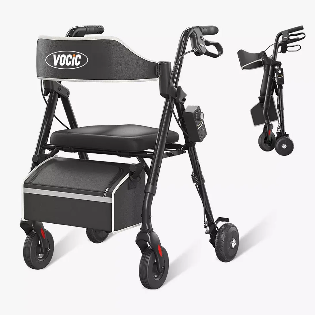 Vocic Z63 Adjusta-Speed Rollator Walker with Adjustable Resistance
