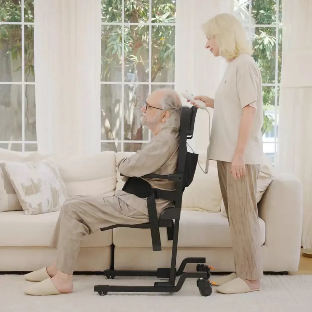 Vocic AX35 Movable Electric Floor Lift Chair with 4 Wheels