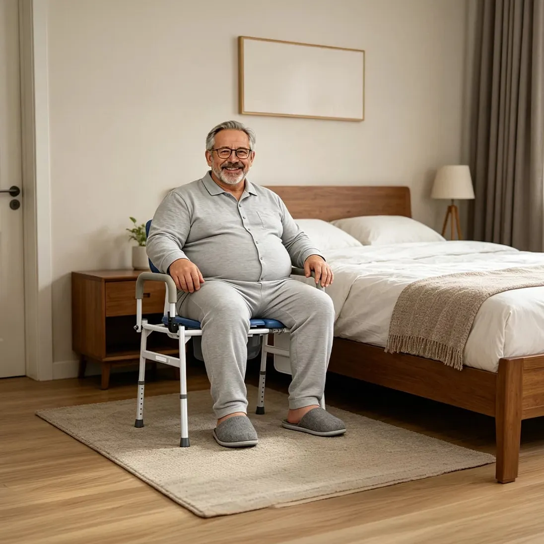 Vocic YR11 Drop-Arm Bedside Commode Chair