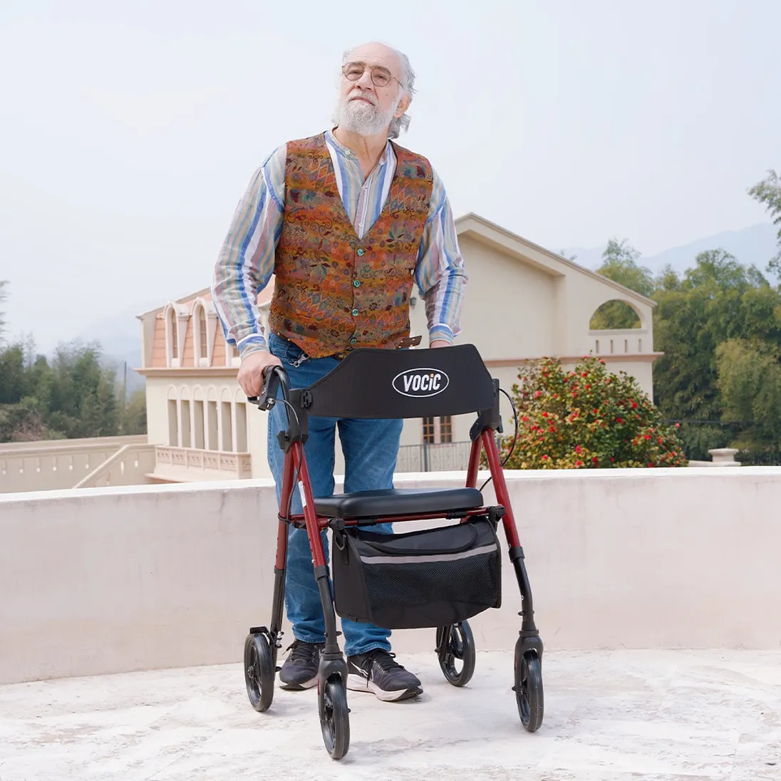 Vocic Z21 Lightweight Rollator Walker with Seat