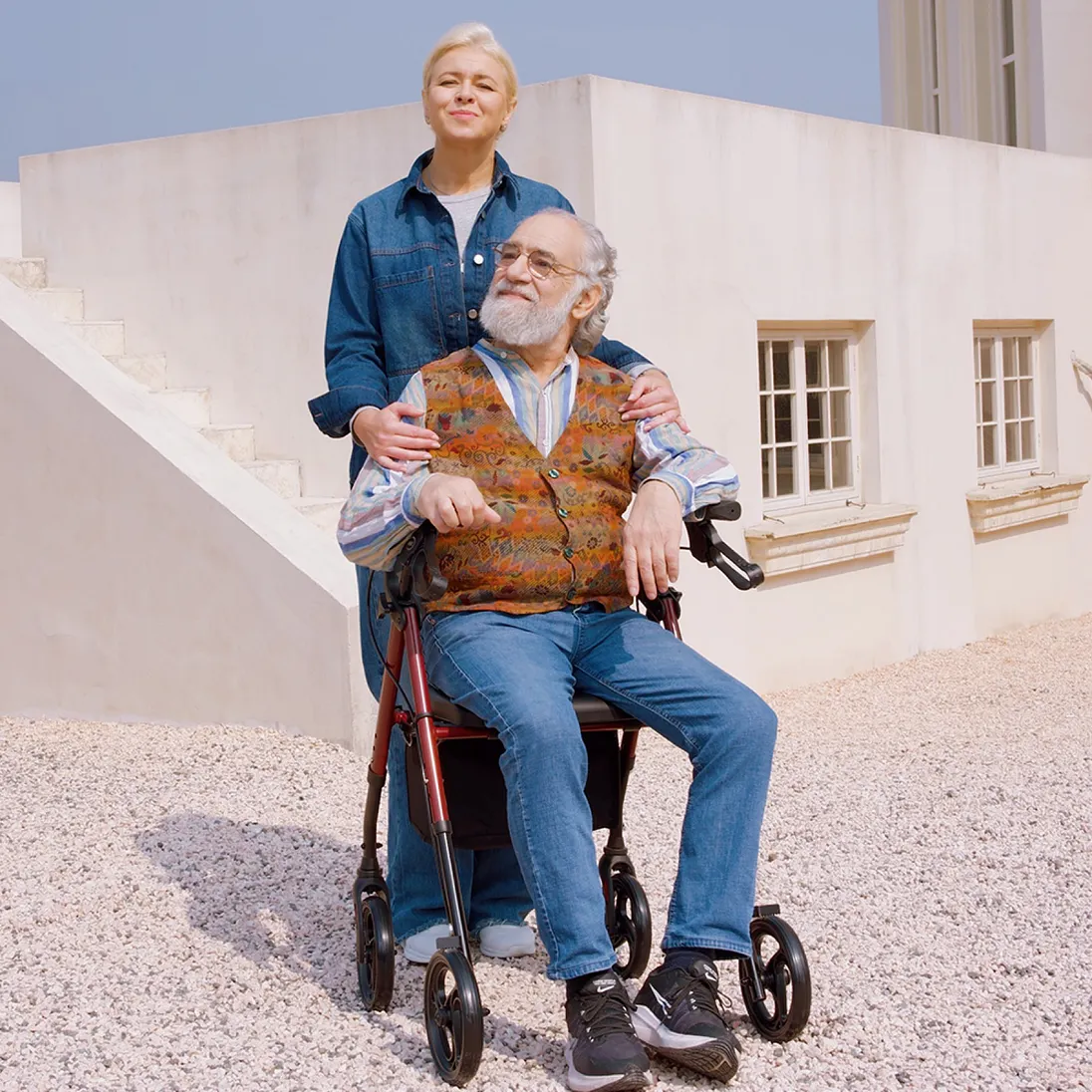 Vocic Z21 Lightweight Rollator Walker with Seat