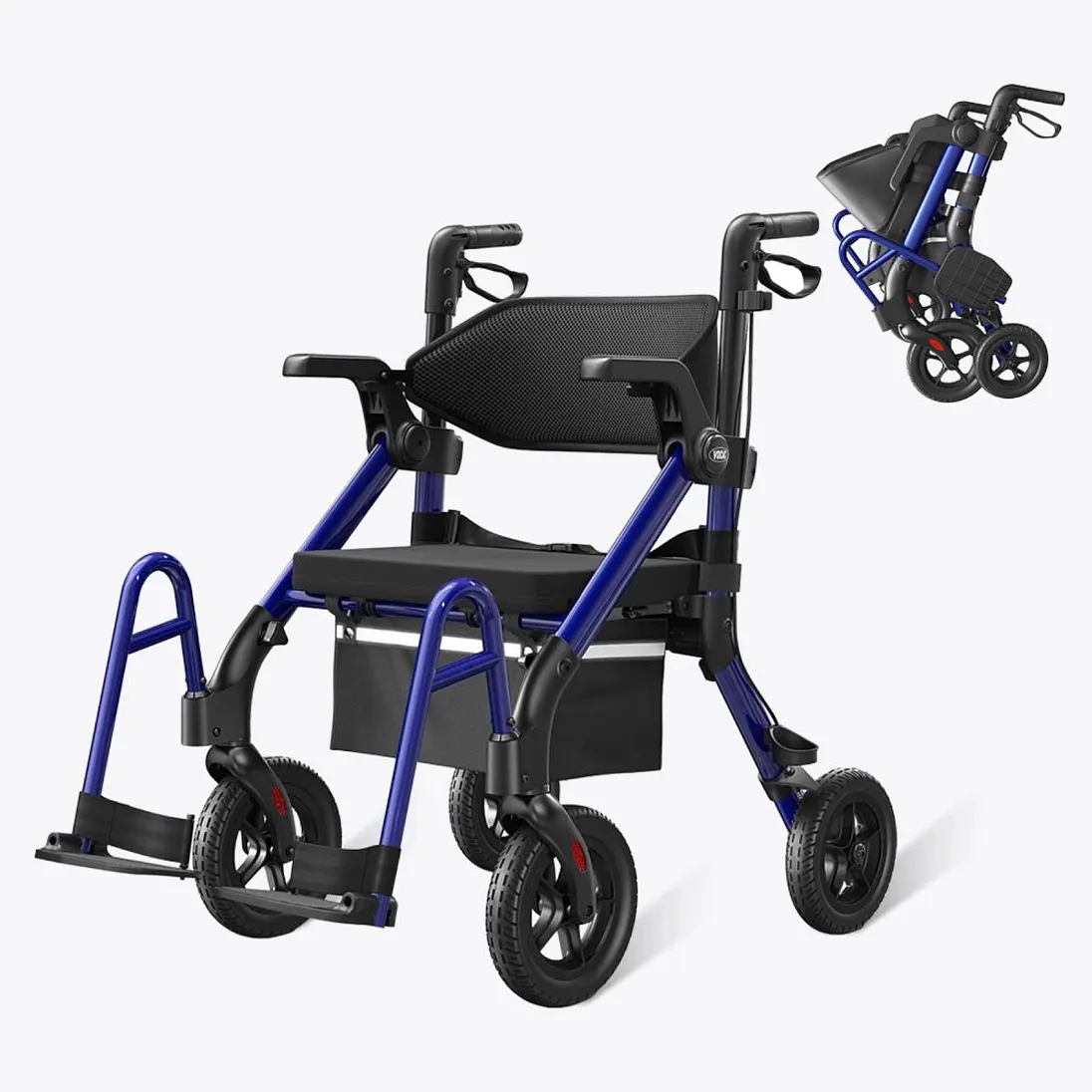 Vocic Z55 Versatile 2-in-1 Rollator Walker & Transport Chair