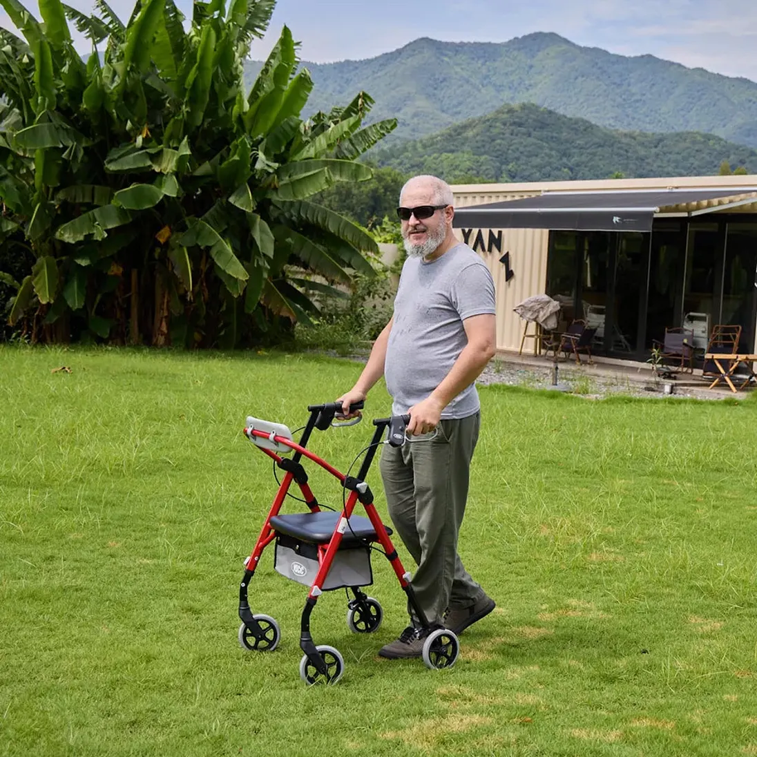 Vocic Z11 Standard Rollator Walker with Padded Seat