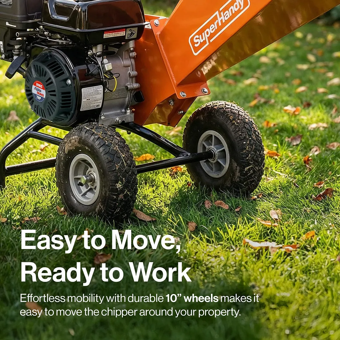 SuperHandy Compact Wood Chipper, 7HP 212cc, 3" Max Branch Capacity - GUO074