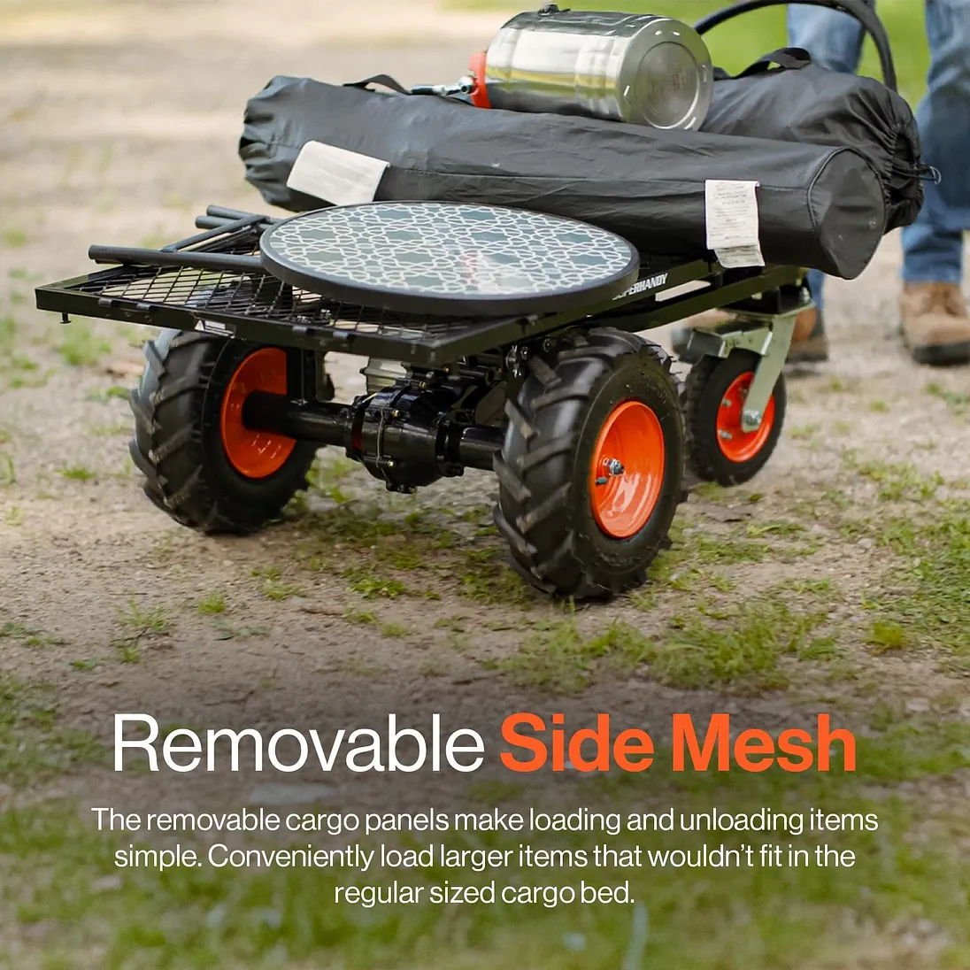 SuperHandy Electric Utility Wagon Pro, 48V 7Ah AGM Battery, 660 lb Capacity - GUO122