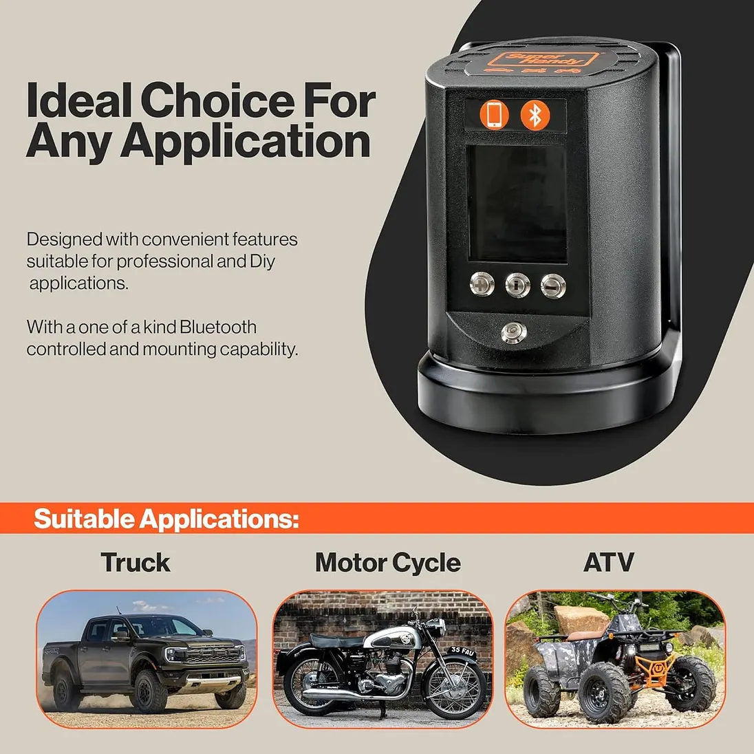 SuperHandy Automatic Tire Inflator for Cars, Trucks & Off-Road Vehicles - GUT160