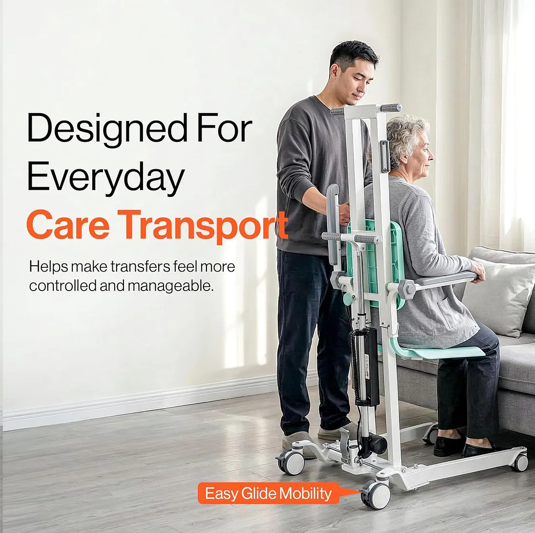 SuperHandy Transfer Floor Lift, Sit-to-Stand & Floor Lift, 500 lb Capacity - GUT201