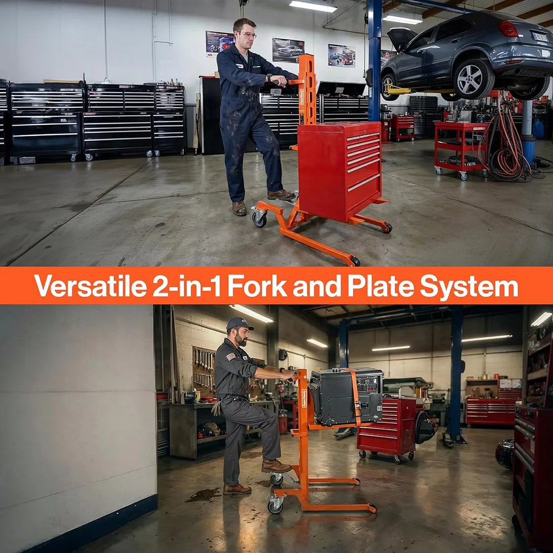 SuperHandy Hydraulic Material Lift Stacker, Portable Forklift, 550 lb Capacity - GUO146