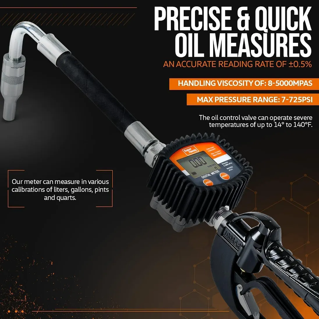 SuperHandy Digital Oil Gun, 10 GPM, 1/2" Inlet - GUL009