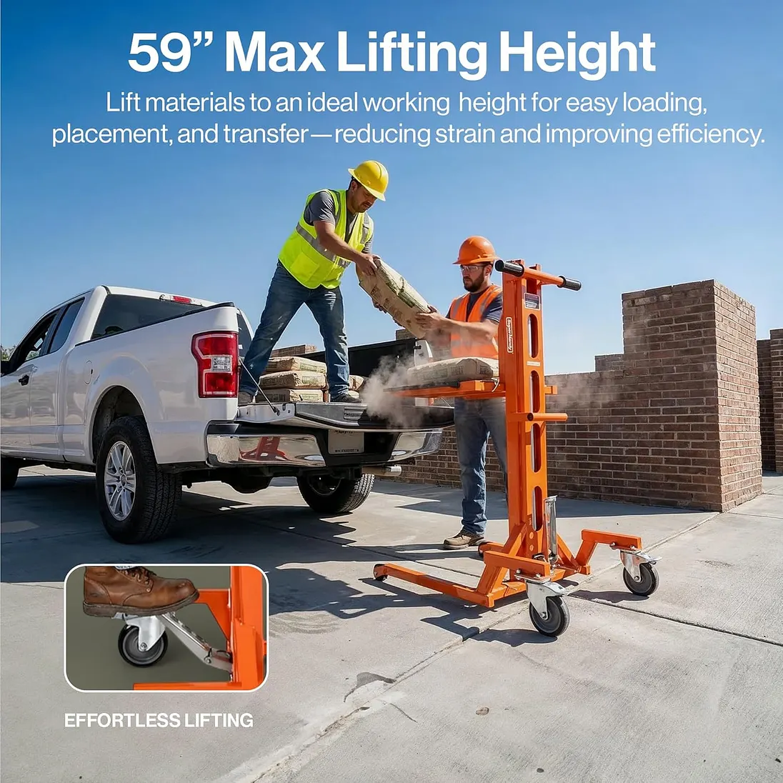 SuperHandy Hydraulic Material Lift Stacker, Portable Forklift, 550 lb Capacity - GUO146