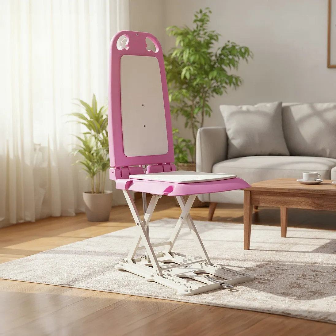 SuperHandy GoRise LT Portable Floor & Bath Lift, Pink Edition, 330 lb Capacity - GUT197