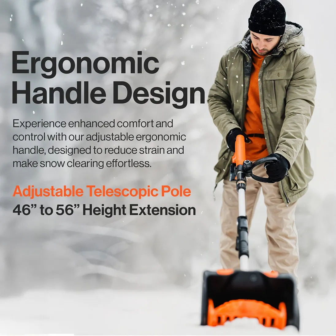SuperHandy Electric Snow Thrower, 20V 4Ah Battery, 10" Clearing Width - GUT132