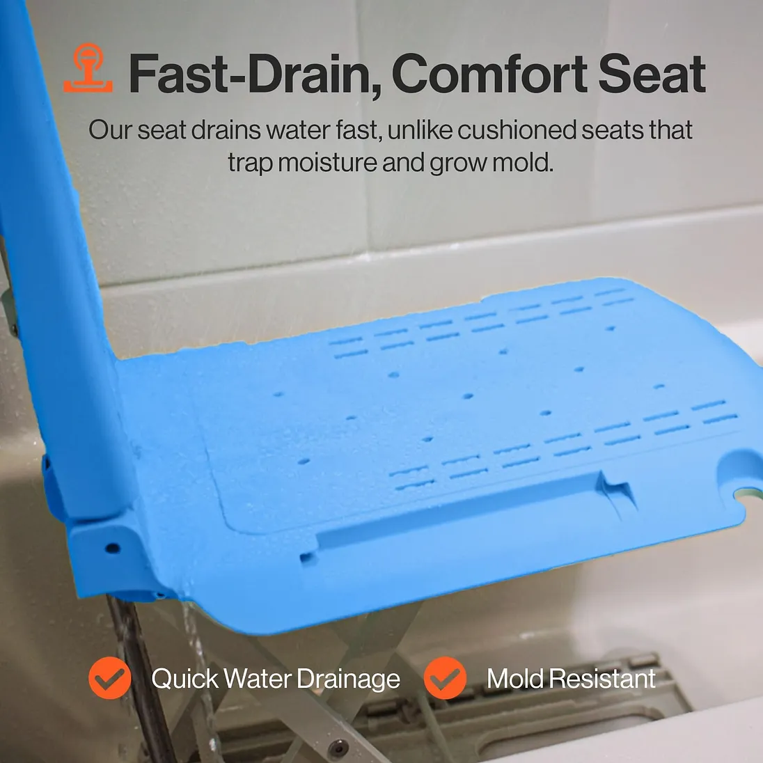 SuperHandy Portable Floor & Bath Lift with Removable Panels, Spa Blue, 330 lb Capacity - GUT195