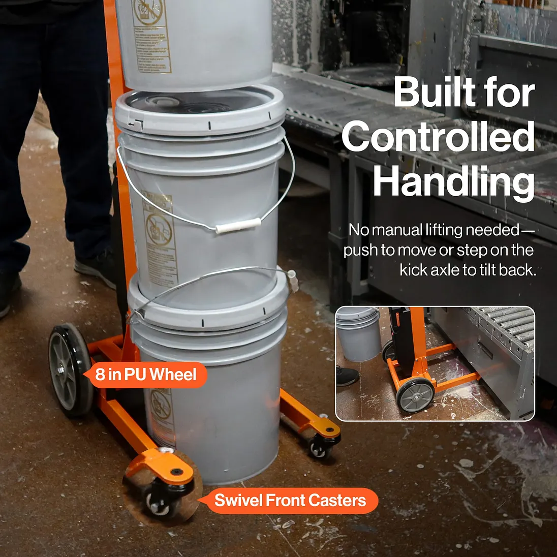 SuperHandy Electric Pail Lift Hand Truck for 5-Gallon Buckets, 48V 2Ah Battery - GUO150