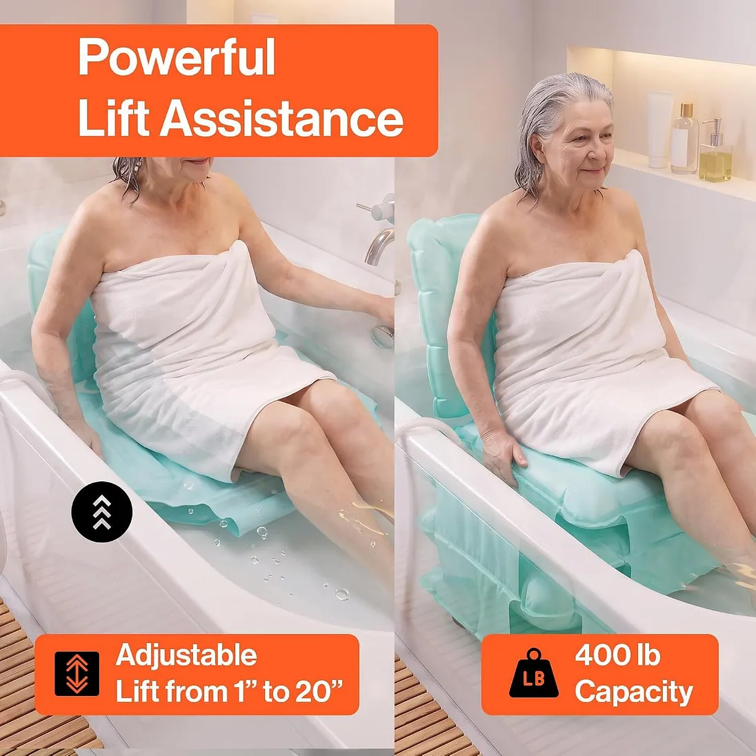 SuperHandy Portable Inflatable Bath Lift Cushion - GUT194
