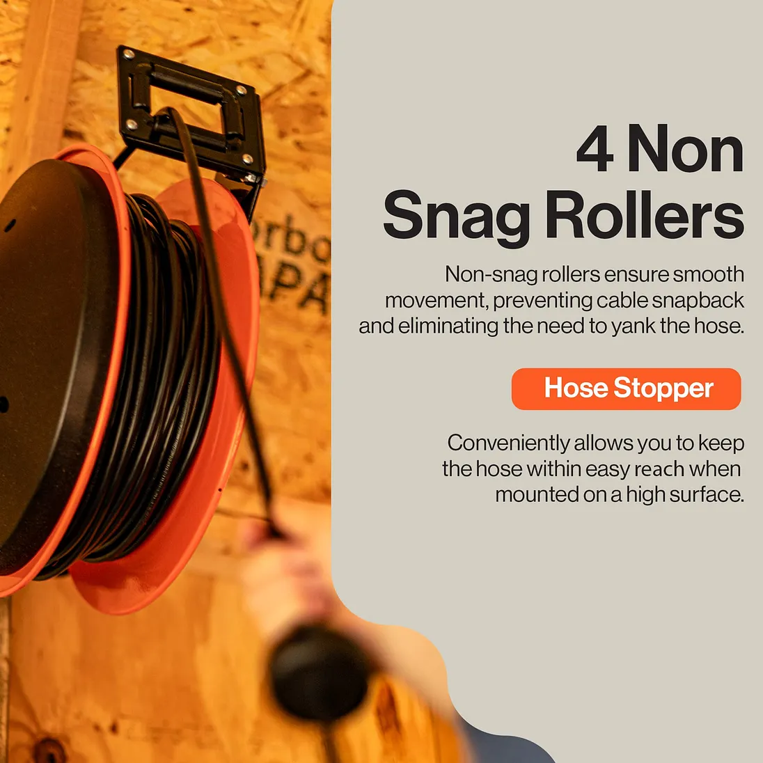 SuperHandy Steel Extension Cord Reel, 12AWG, 80 ft - GUR071