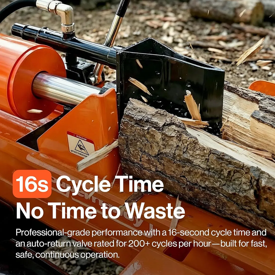 SuperHandy 37 Ton Gas Log Splitter, 389cc, 24" Max Log Length, Vertical/Horizontal - GUT200