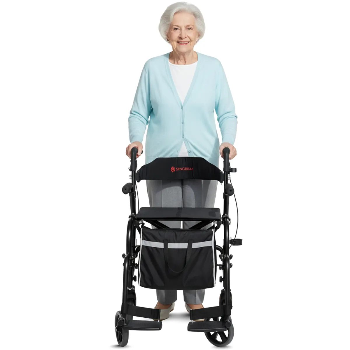 Bangeran DayWalker Lightweight Foldable 2-in-1 Rollator Walker