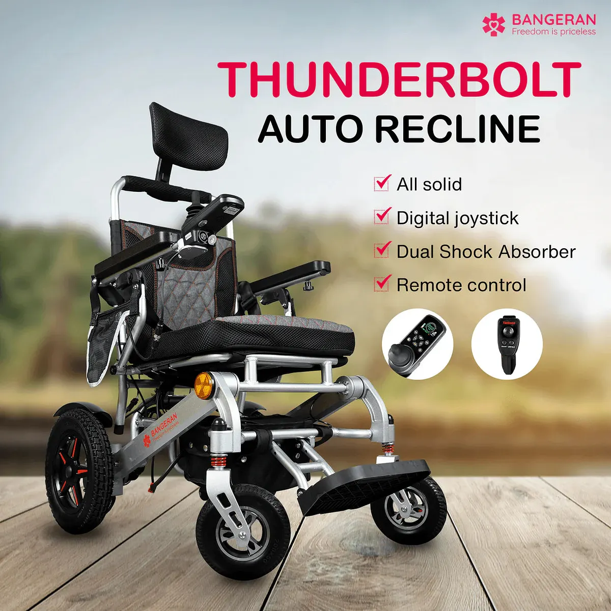 Bangeran Thunderbolt Lightweight Folding Automatic Reclining Electric Wheelchair
