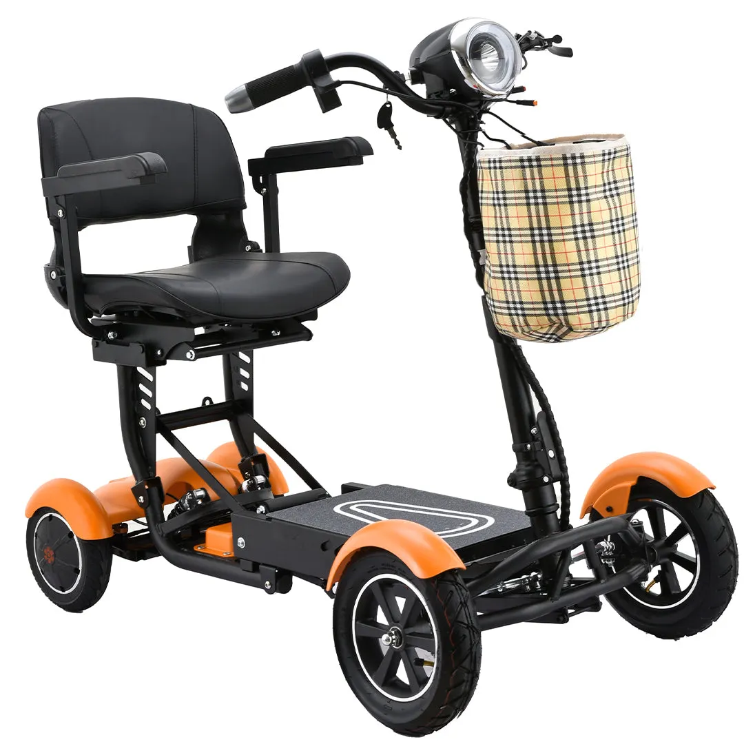 Bangeran Dragon Mobile EX Lightweight Foldable 4-Wheel Mobility Scooter with Full Size Wide Seat