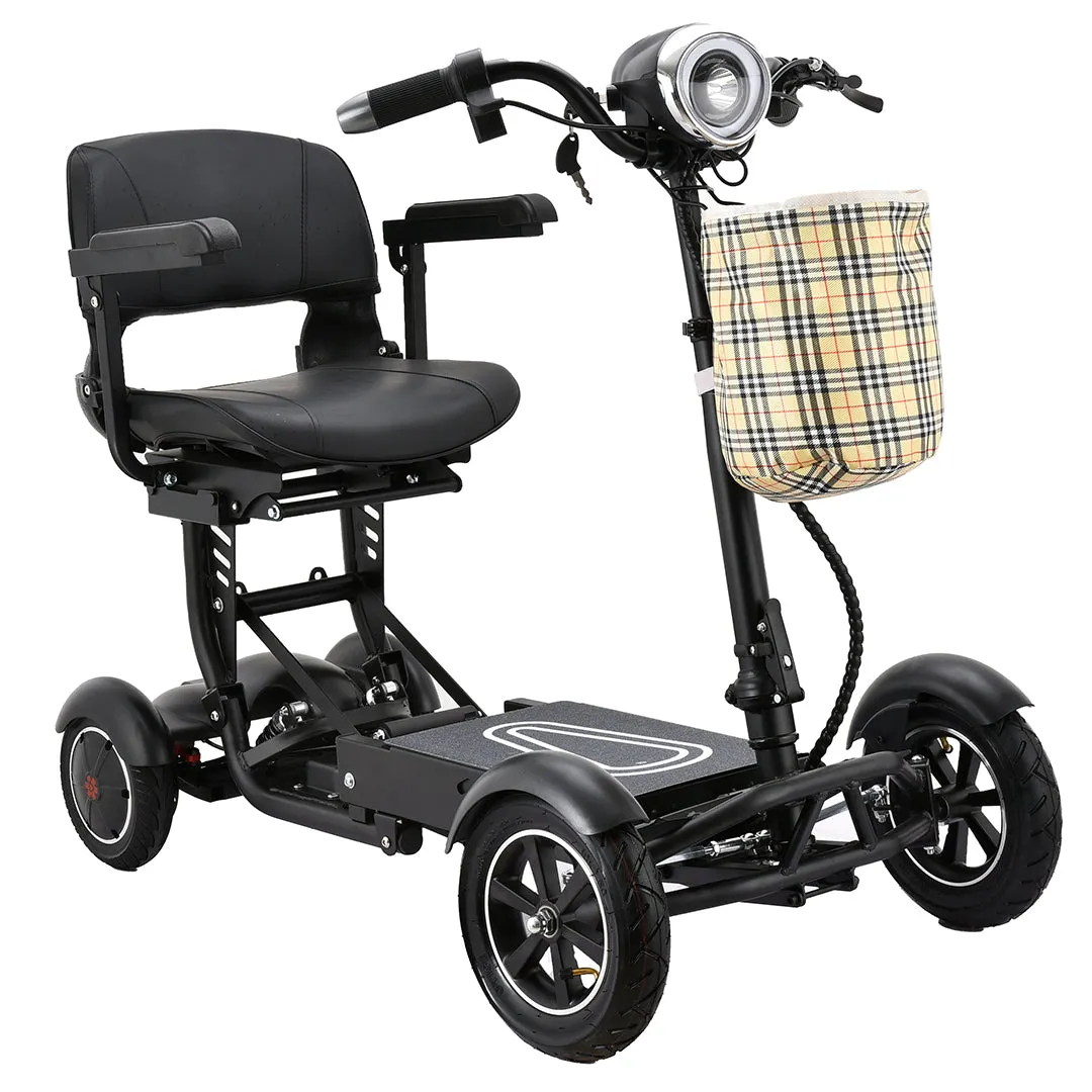Bangeran Dragon Mobile EX Lightweight Foldable 4-Wheel Mobility Scooter with Full Size Wide Seat