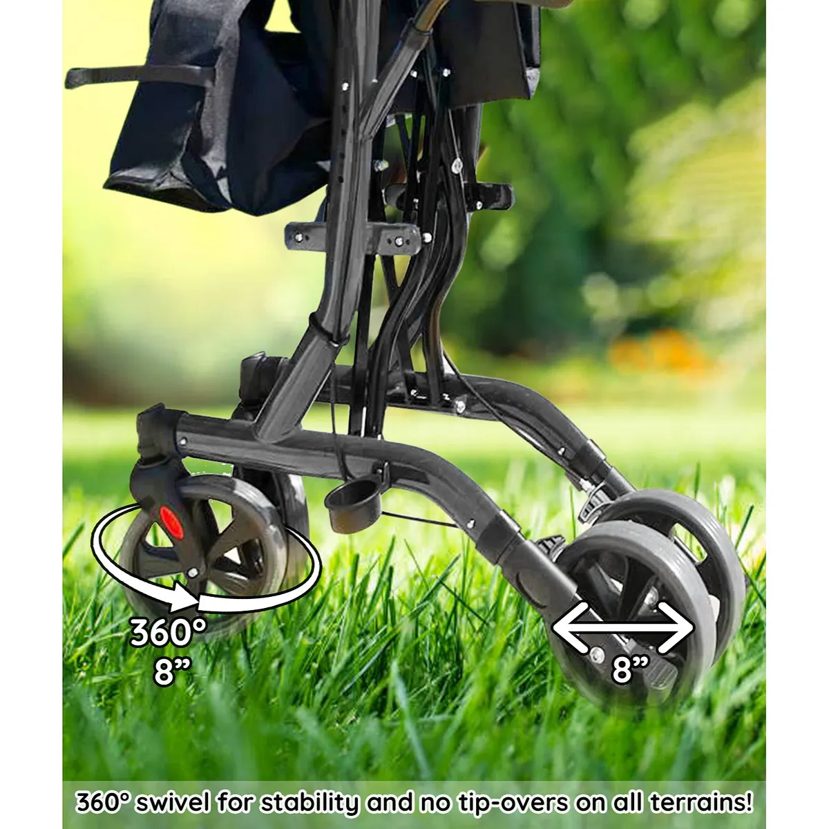Bangeran BreezeStride Foldable 4-Wheel Rollator Walker