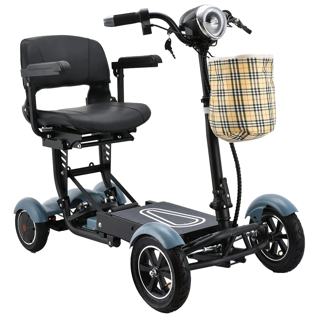 Bangeran Dragon Mobile EX Lightweight Foldable 4-Wheel Mobility Scooter with Full Size Wide Seat