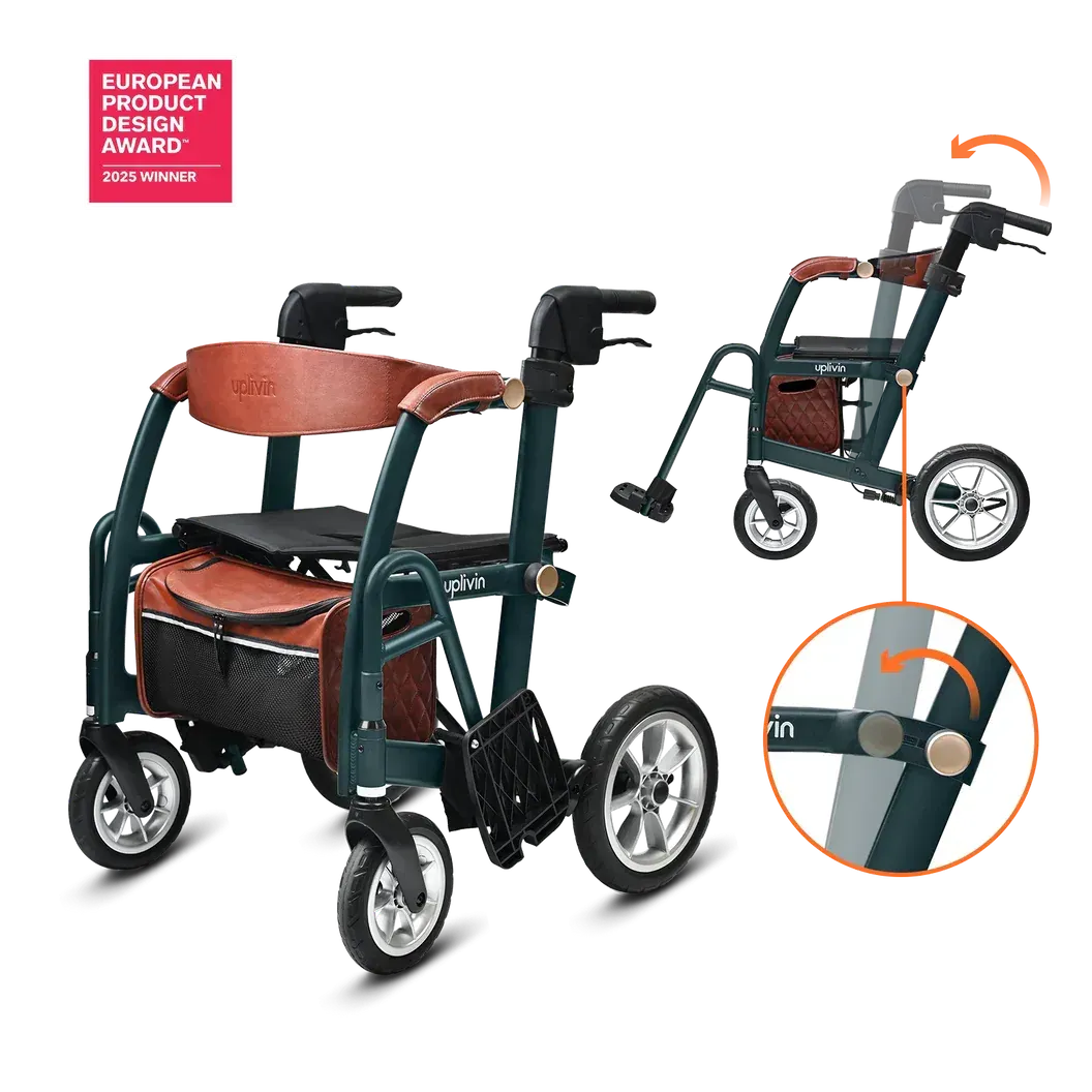 Enhance Mobility Uplivin Gavo 2-in-1 Rollator & Transport Chair