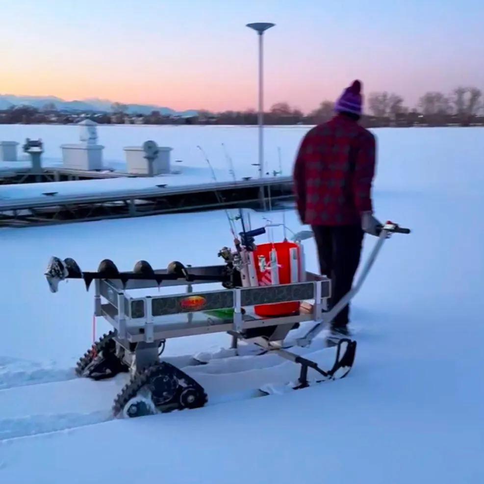 Alumacart Kahuna Electric Tracked Kahuna Wagon with Optional Skis