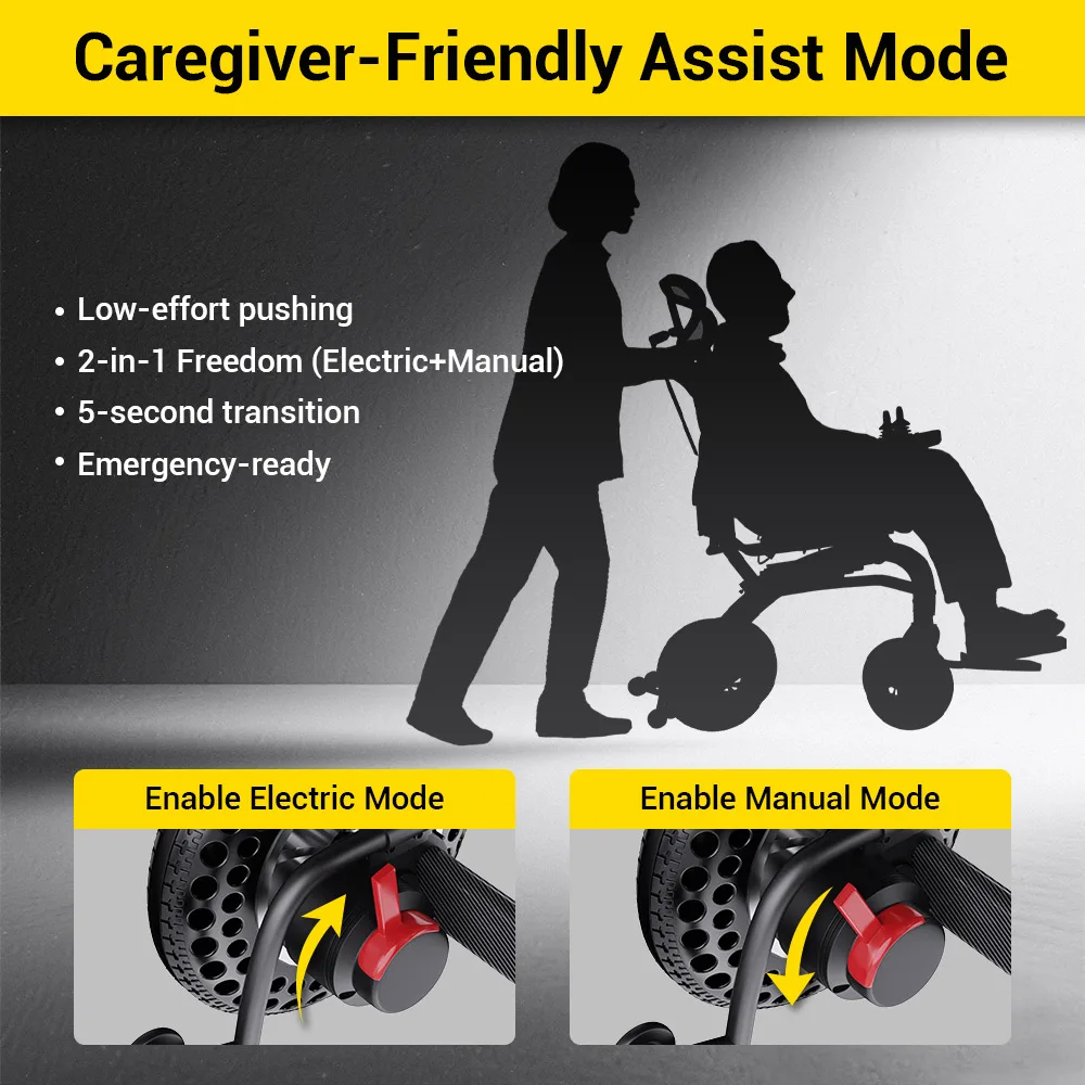 EASWE B10 foldable electric wheelchair with headrest