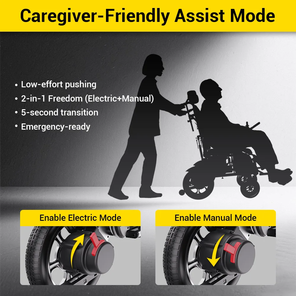 EASWE G10 heavy duty reclining electric wheelchair with headrest