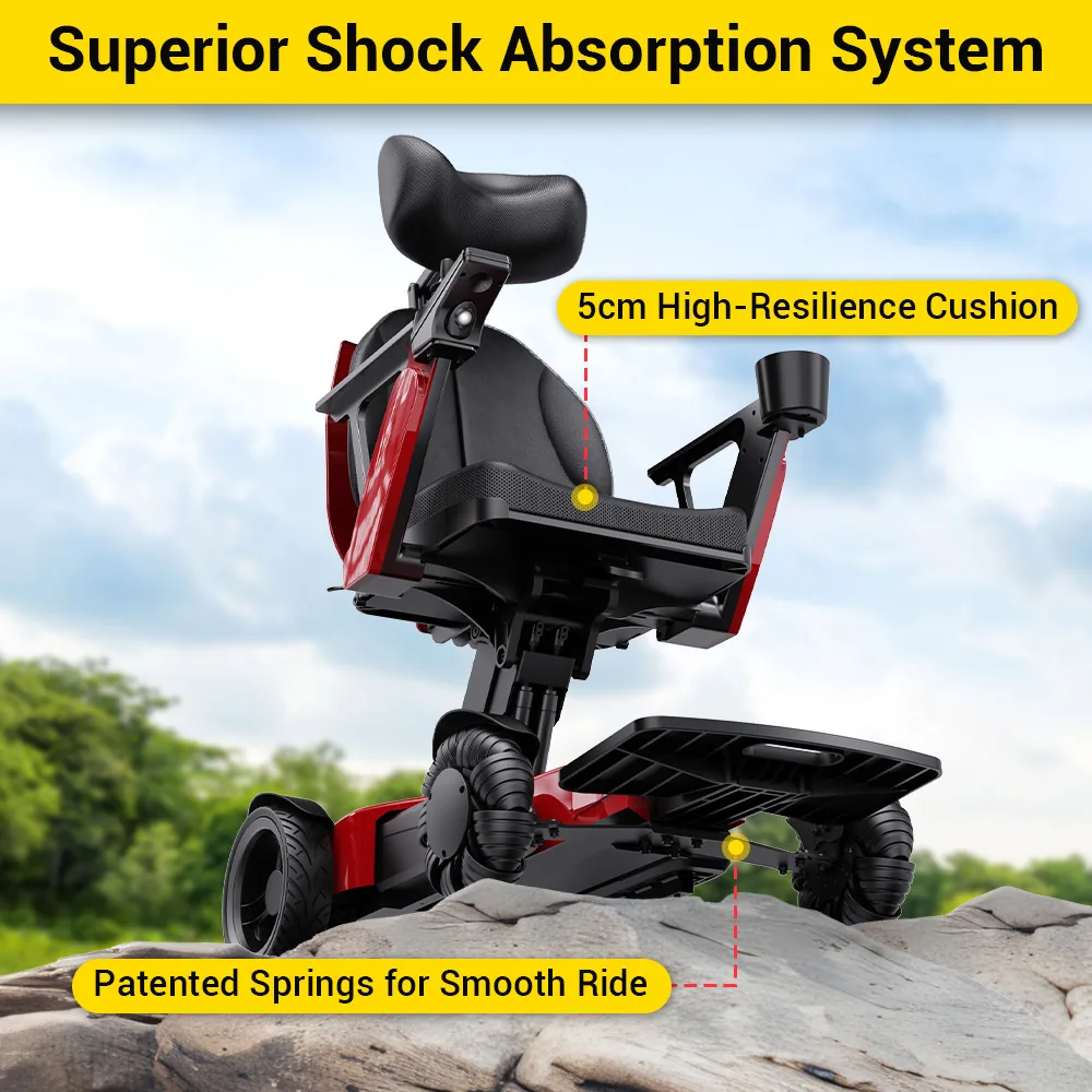 EASWE L10 electric wheelchair with adjustable seat height and headrest