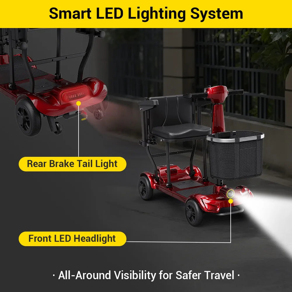 EASWE M10 foldable mobility scooter in red