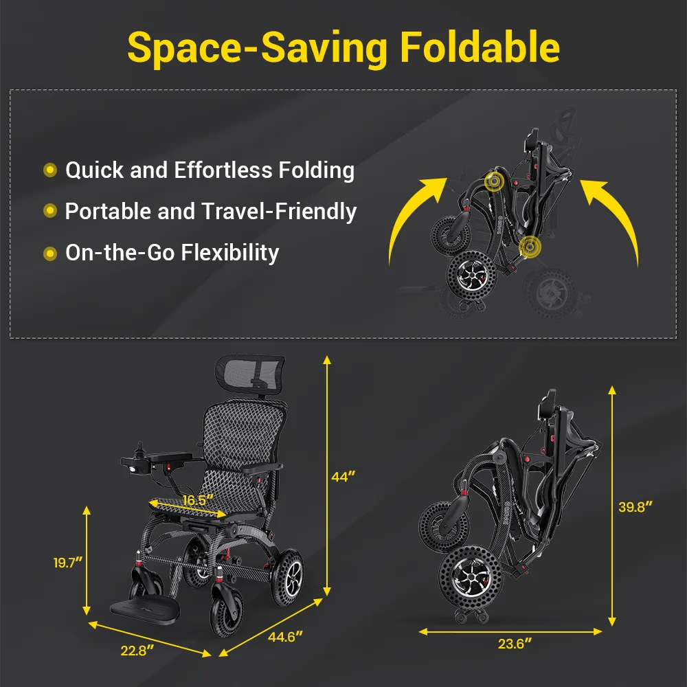 EASWE B10 foldable electric wheelchair with headrest