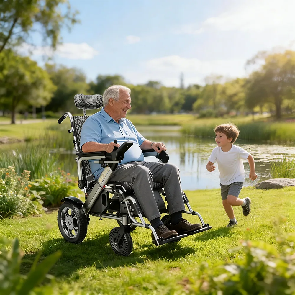 EASWE G10 heavy duty reclining electric wheelchair with headrest