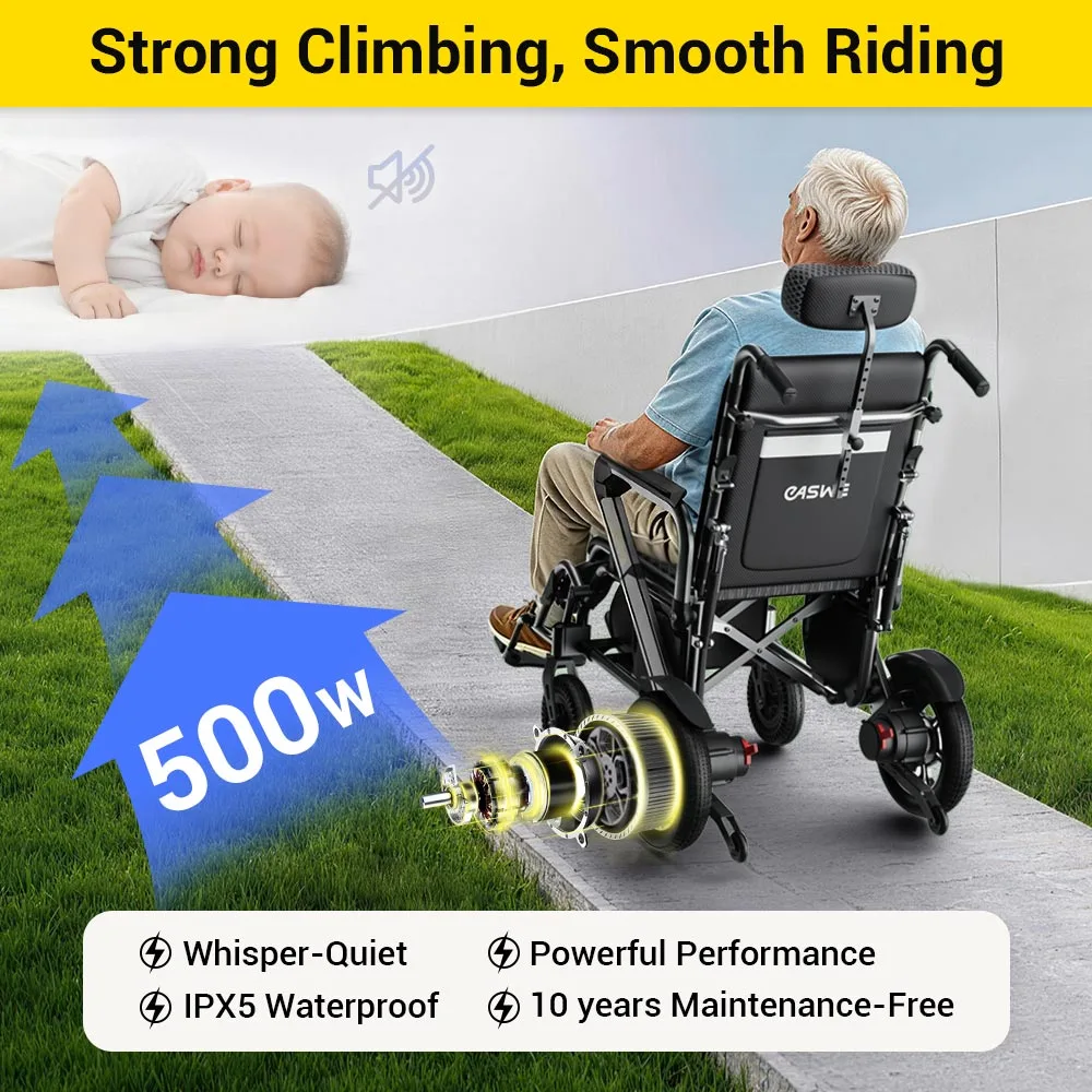 EASWE G10 heavy duty reclining electric wheelchair with headrest
