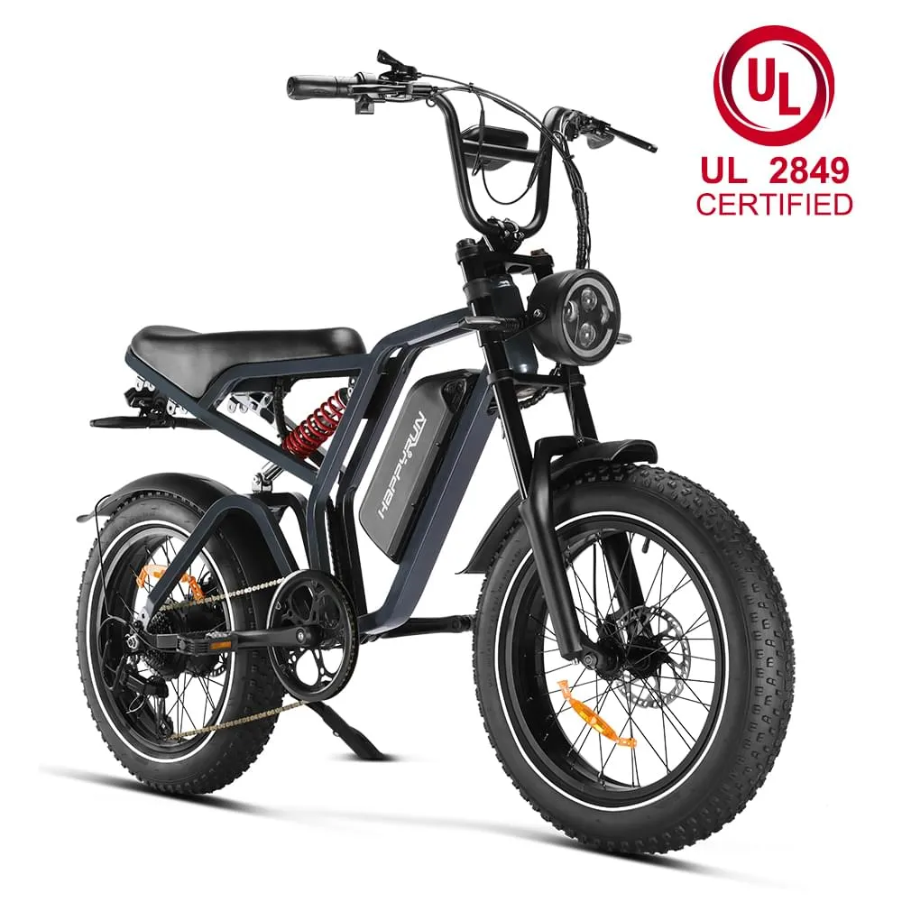 HappyRun Tank G60 Pro Moped-Style Off-Road Electric Bike (UL 2849 Certified)