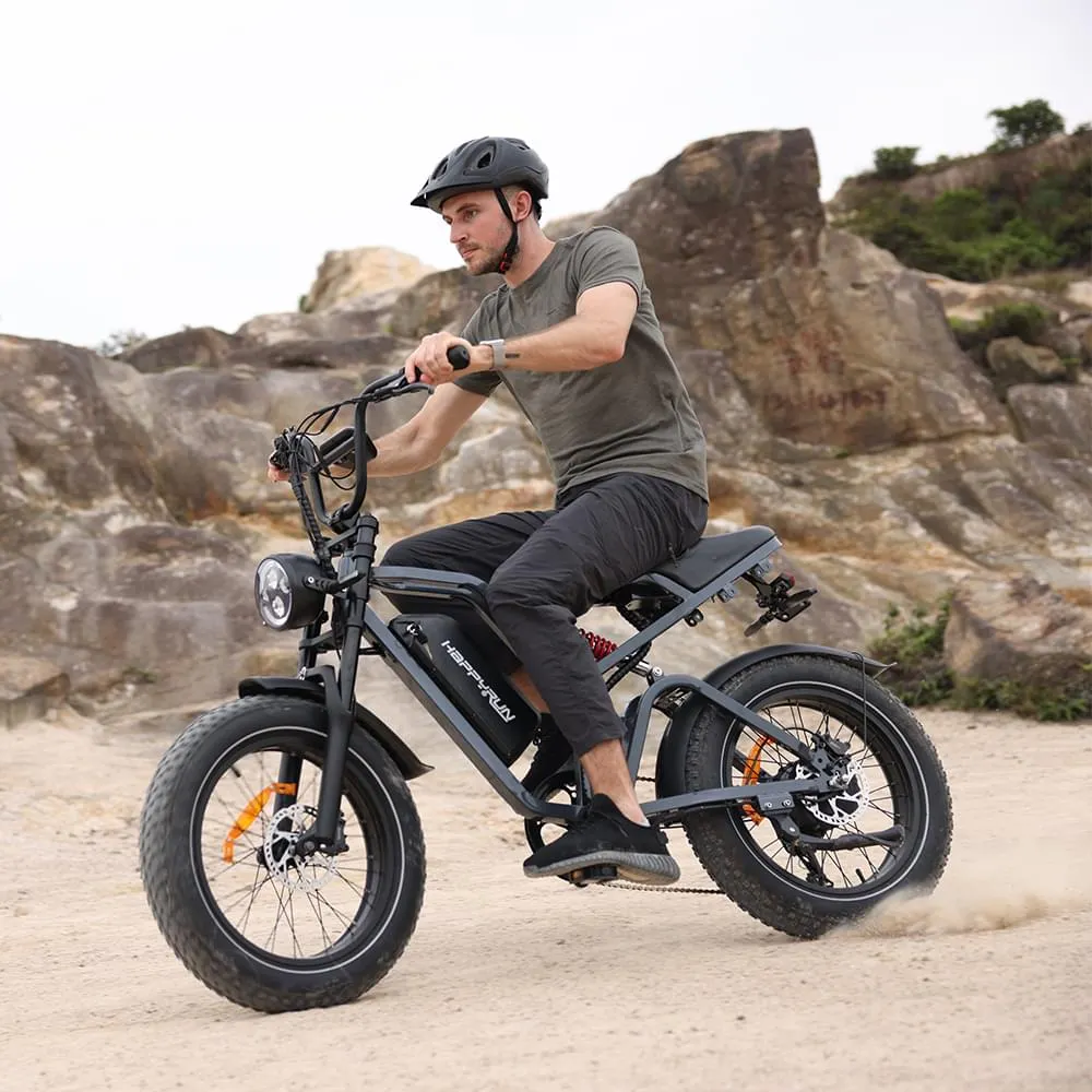 HappyRun Tank G60 Pro Moped-Style Off-Road Electric Bike (UL 2849 Certified)