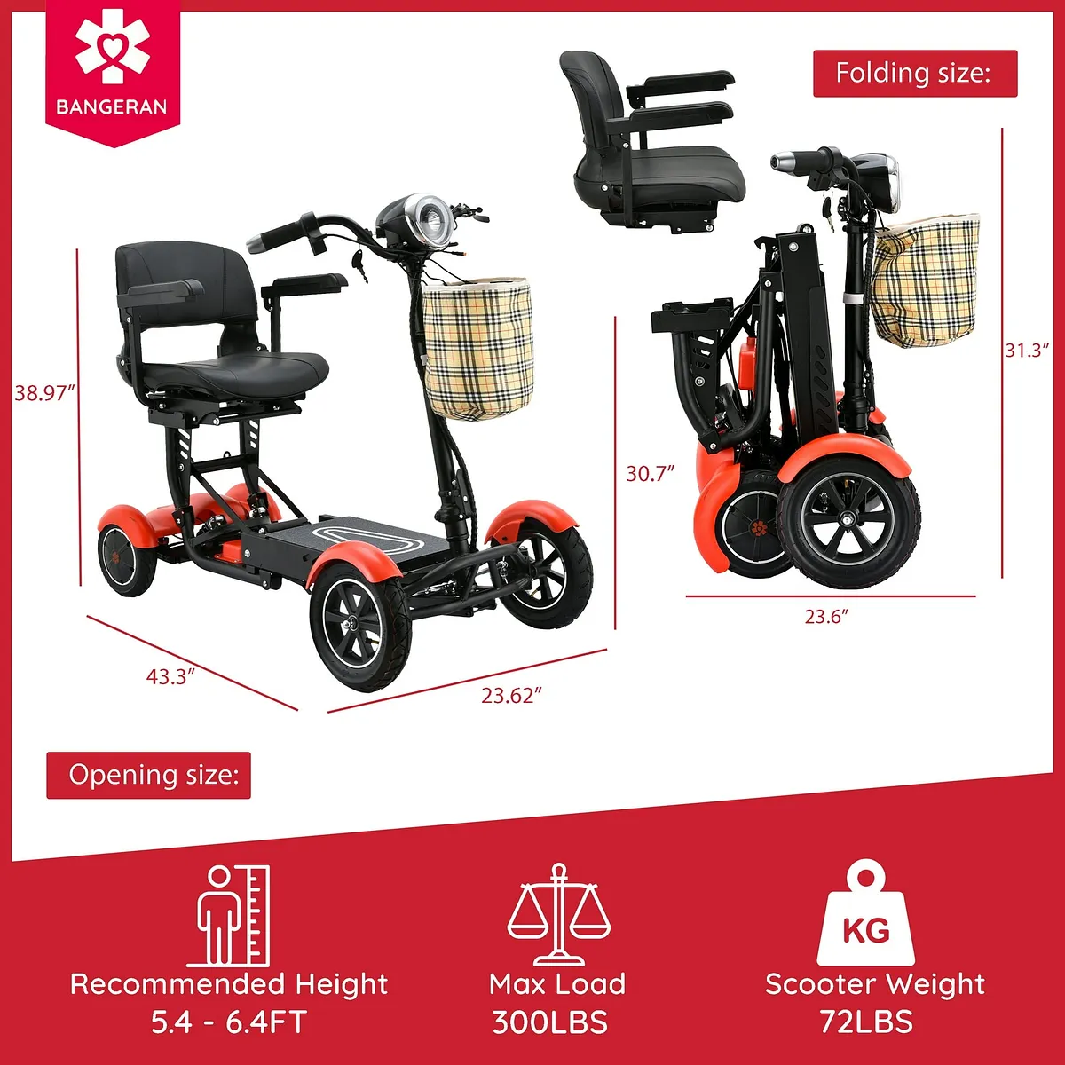 Bangeran Premium Wide Seat Smart Mobility Scooter